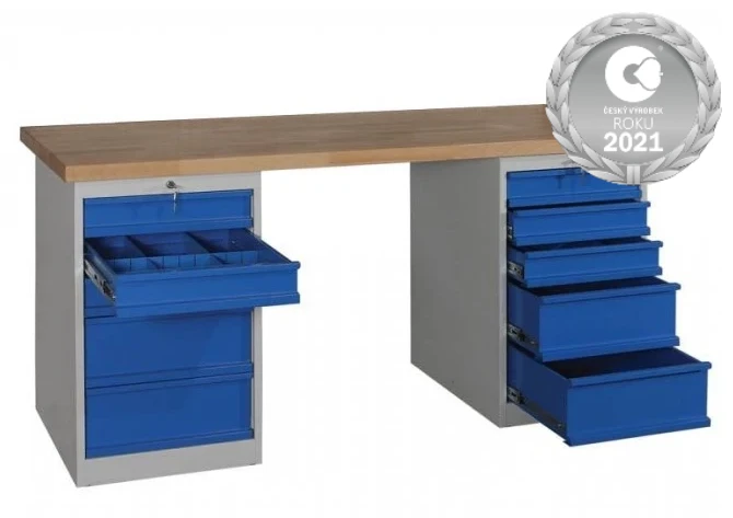 Dílenský pracovní stůl AXTOR - český výrobek roku. Naše dílenské pracovní stoly můžete mít v již hotové konfiguraci nebo si stůl navrhnout sami.