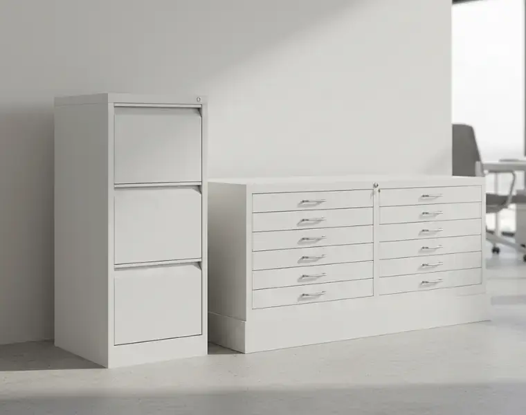 Kovové kartotéky a výkresové skříně do kanceláře